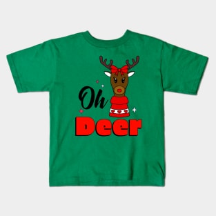 OH DEER Reindeer Merry Christmas - Funny Reindeer Quotes Kids T-Shirt